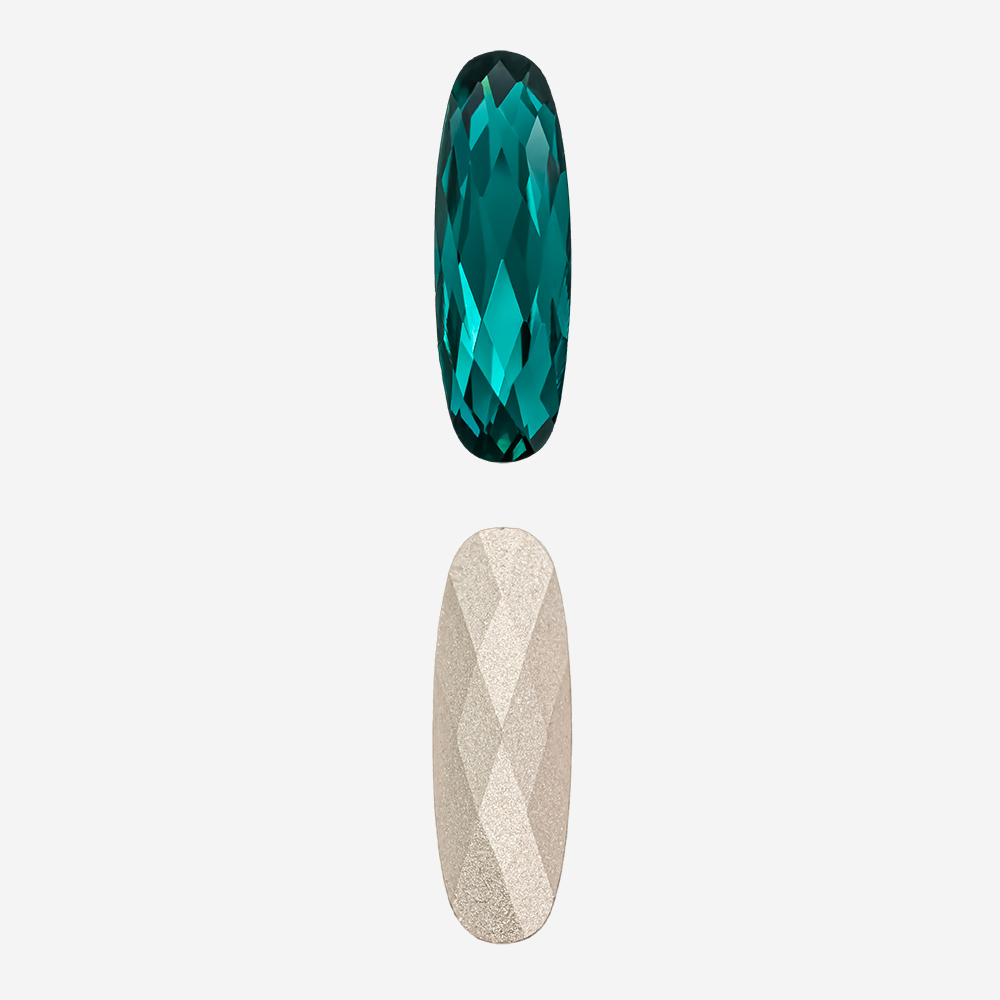 Кристалл Длинный Овал (Long Classical Oval), оттенок "Голубой Циркон"/"Blue Zircon", 21*7мм