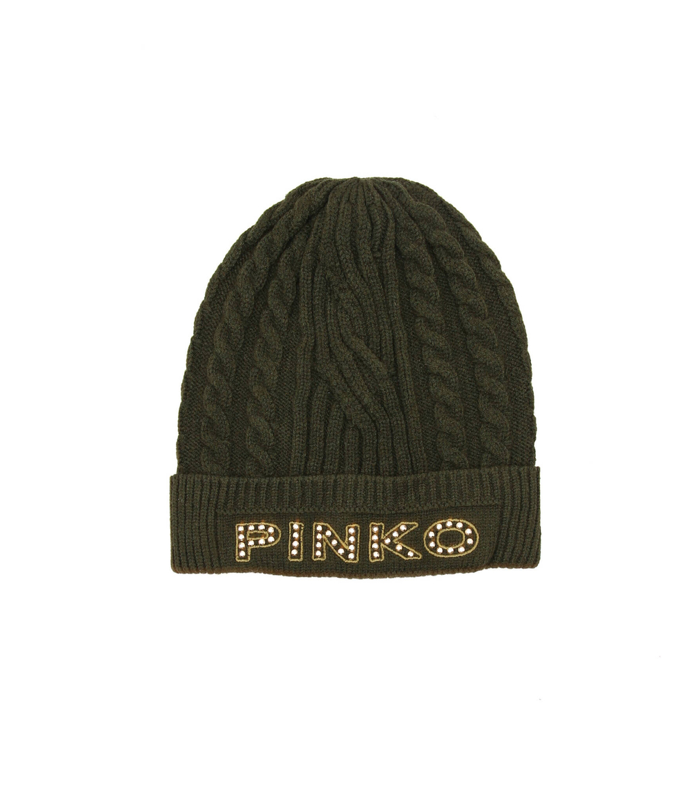 шапка bamboo cappello viscosa cables Pinko - зеленый(1G2079 A05Z)