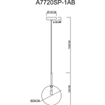 Подвесной светильник Arte Lamp CAMERON A7720SP-1AB, 1хG9