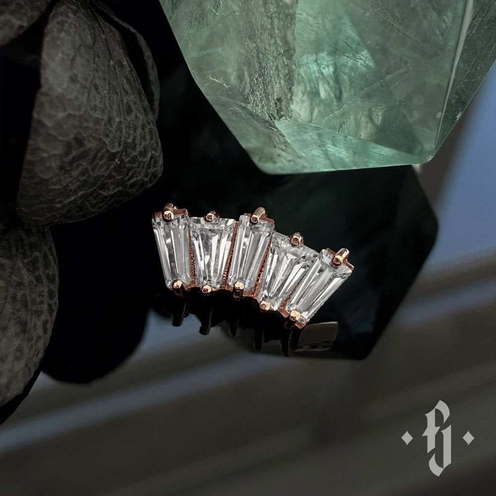 Кластер "Diadem v.2" - Розовое золото - White CZ