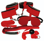Набор для страстных БДСМ-игр Bondage Set (Цвет: красный с черным)