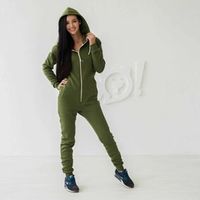 Комбинезон женский с капюшоном утепленный "Оливка"