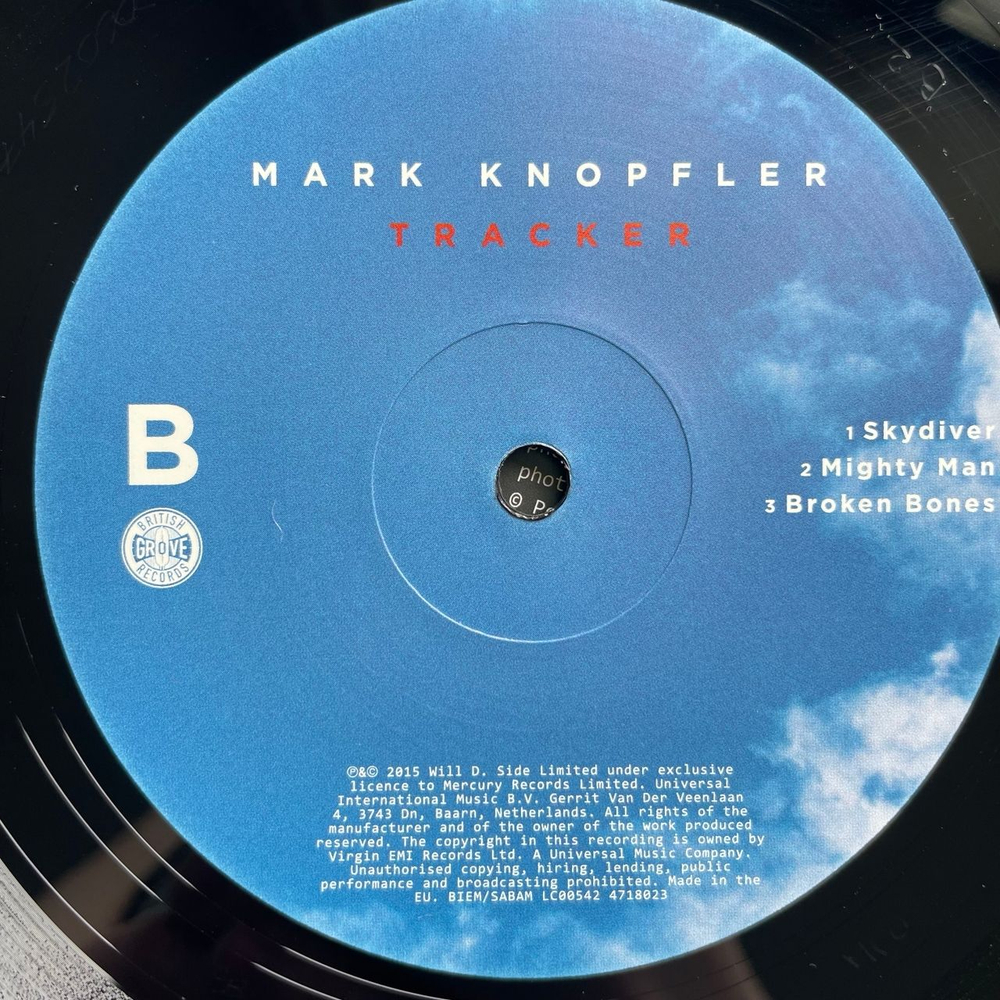 Винтажная виниловая пластинка LP Mark Knopfler Tracker (Европейский Союз 2015)