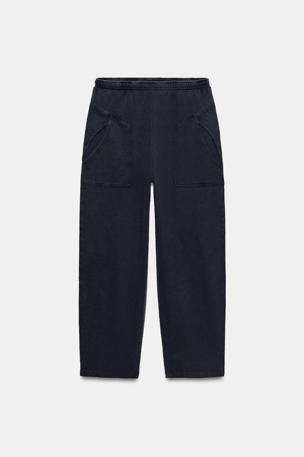 ZARA ХЛОПКОВЫЕ БРЮКИ С КАРМАНАМИ, МОРСКОЙ СИНИЙ