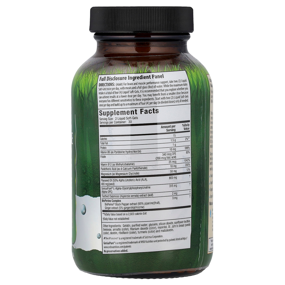 Irwin Naturals, альфа-холин, 60 капсул с жидкостью