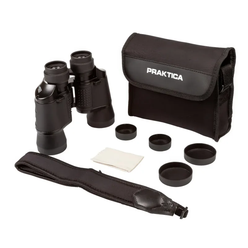 Бинокль Praktica Falcon 8x40 Black с черным чехлом, ремнями и крышками