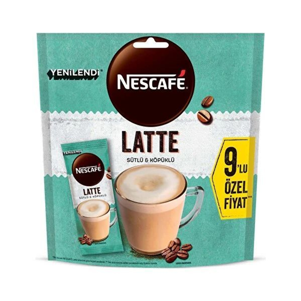 Кофе растворимый Nescafe Latte в пакетиках 130,5 г (9х14,5) (Турция)