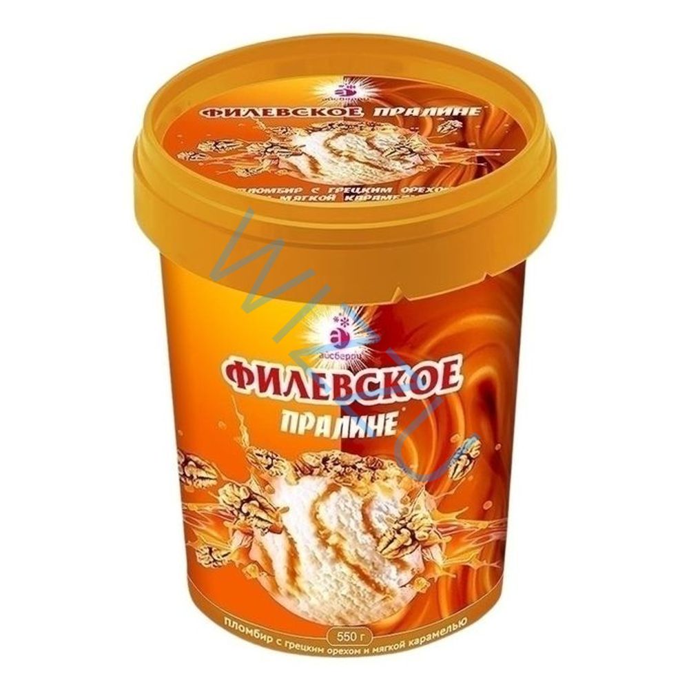 Мороженое "Филевское" пломбир с ароматом карамели с грецким орехом и мягкой карамелью