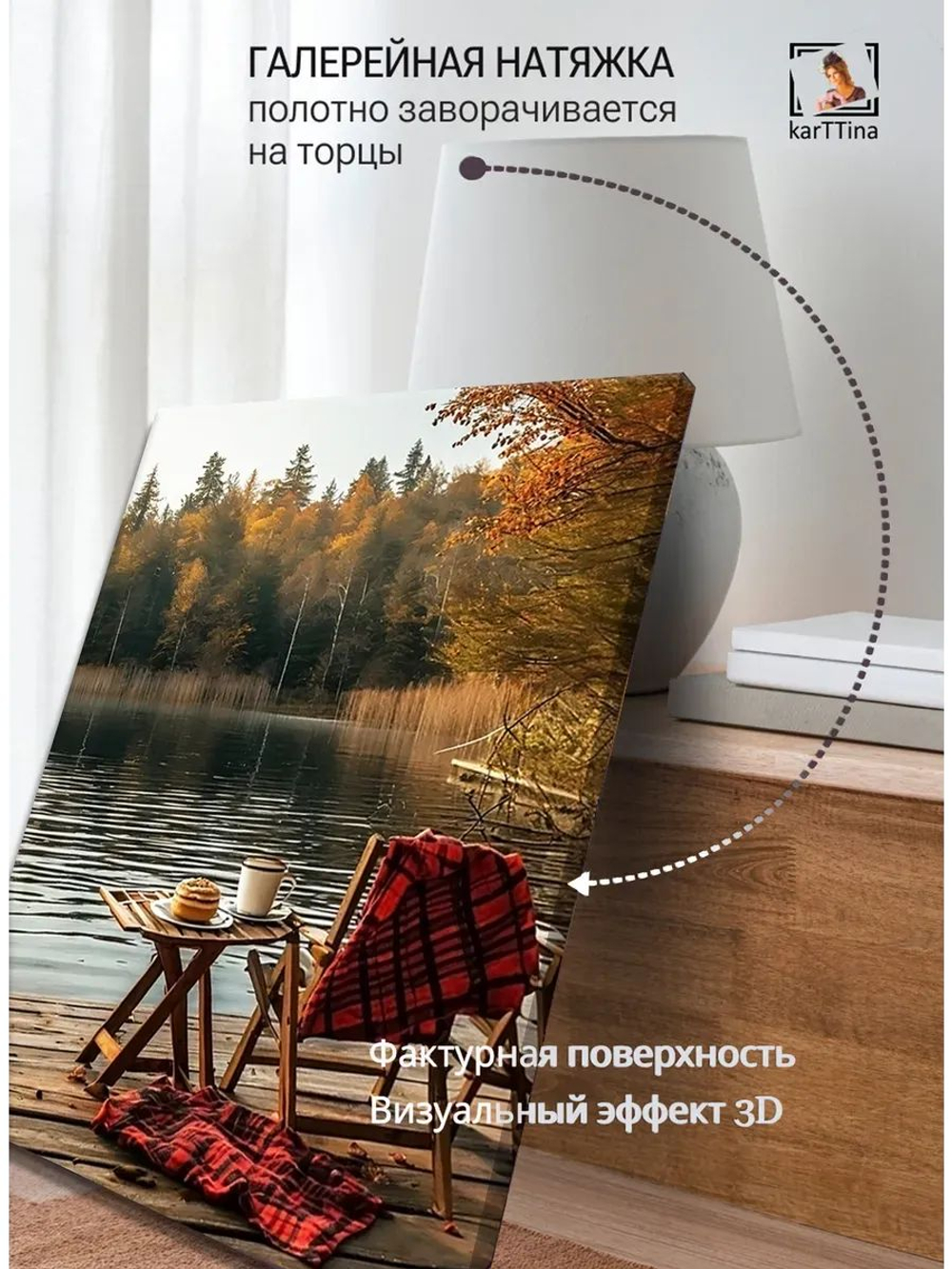 Картина "Завтрак у воды", интерьерная 30х40см 1шт.