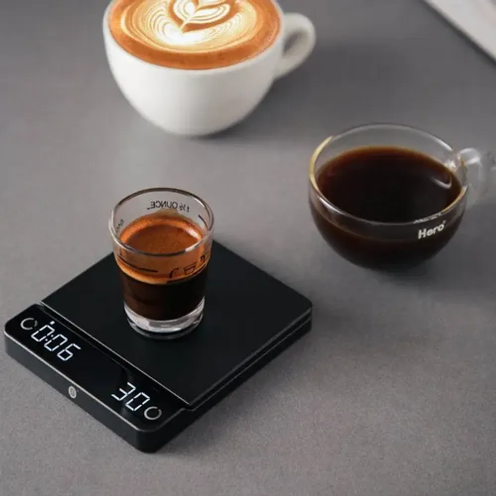 Весы кофейные портативные E-SMART SCALE (ESPRESSO) черные 0,3-2000гр батарея 1200 mAH ZeroHero