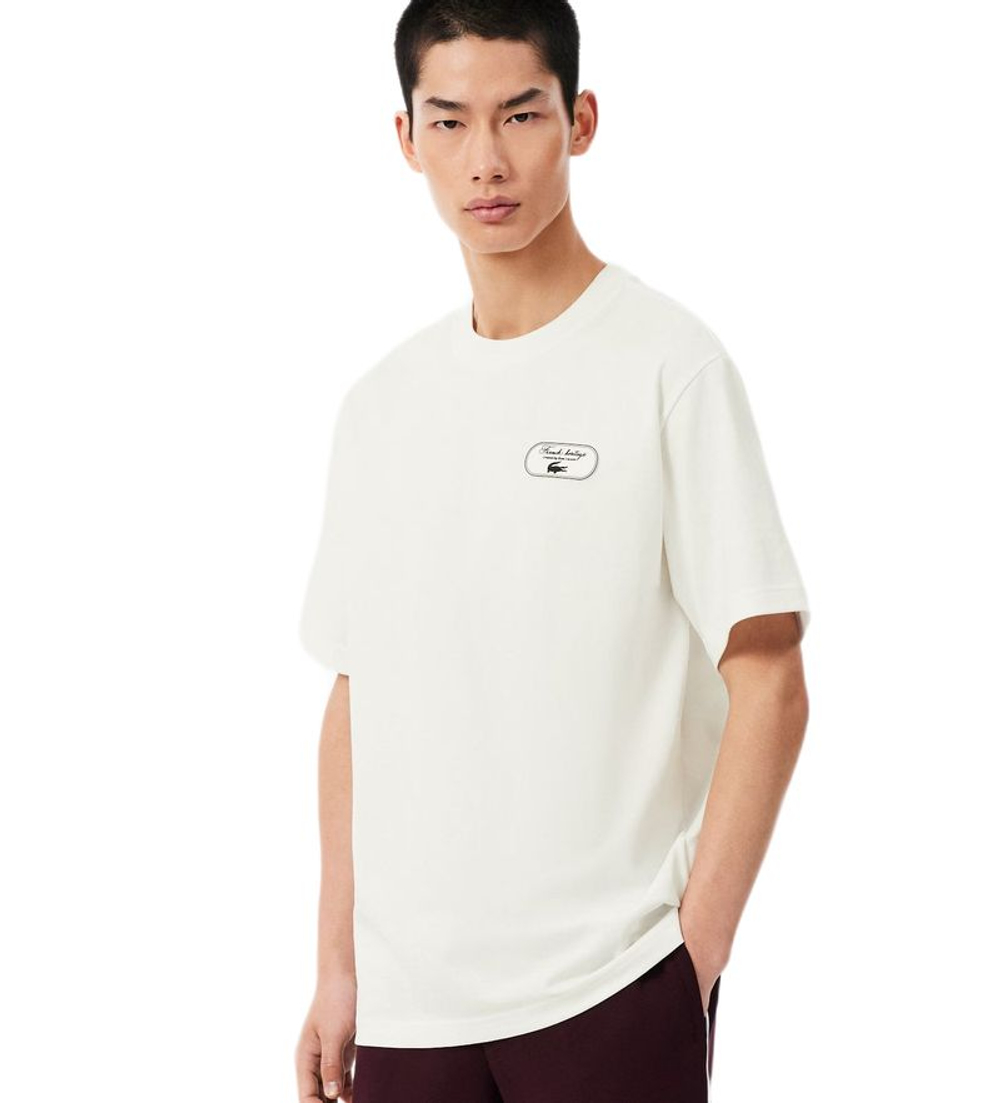 Теннисная футболка Lacoste Ultra Dry Tennis Heritage Graphic - white