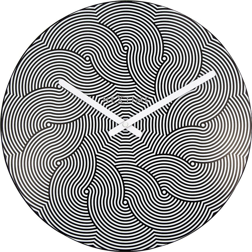 Настенные часы NeXtime Waves, пластик, 39,5 см, чёрные