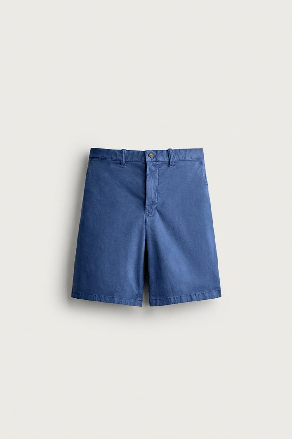ZARA ШОРТЫ ЧИНОС REGULAR FIT, ЛИНЯЛЫЙ СИНИЙ