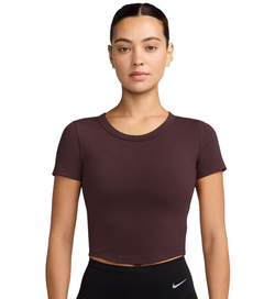 Женская теннисная футболка Nike One Fitted Dri-Fit Short Sleeve — burgundy crush