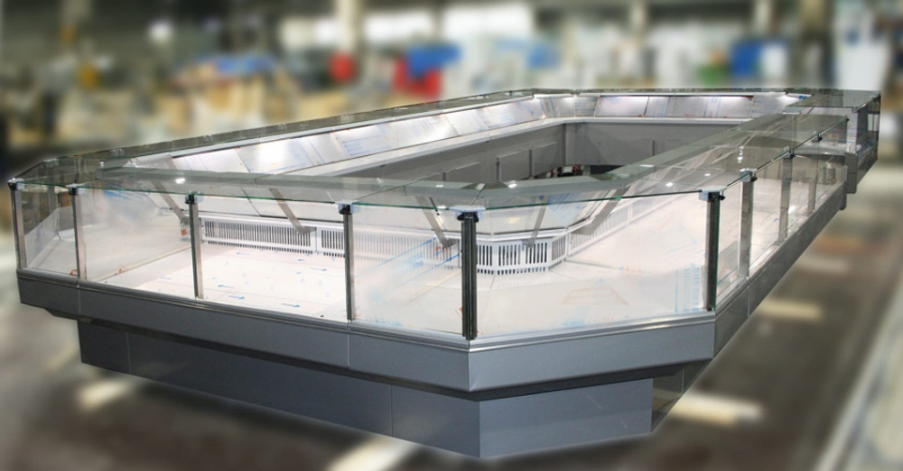 Холодильная витрина CARBOMA ATRIUM 2 GC120 VM-5 динамика (внешний угол 90)