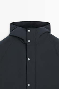 Massimo Dutti Короткая стеганая парка с карманам, темно-синий