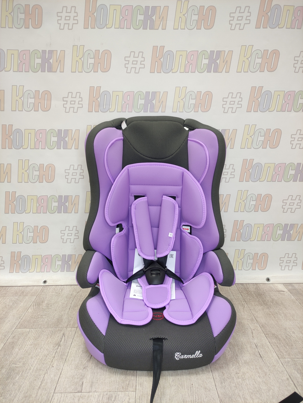Автокресло детское Carmello группа 1/2/3 (9-36) 38 lilac-black dot