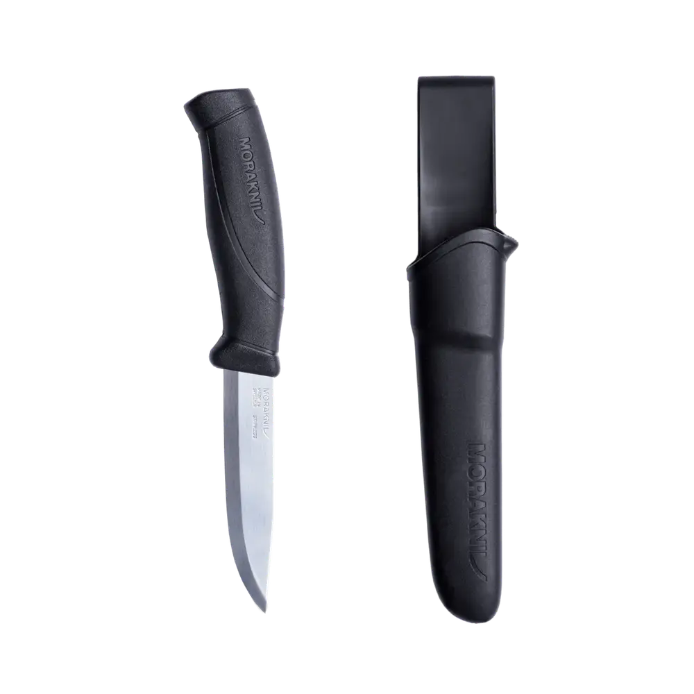 Нож Morakniv Companion, универсальный/туристический, нержавеющая сталь, 104мм, чёрный