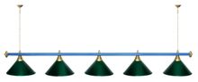 Лампа STARTBILLIARDS 5 пл. (плафоны коричневые,штанга золотая,фурнитура золото)