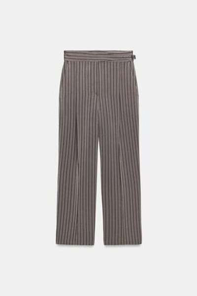БРЮКИ В ПОЛОСКУ С ЗАЩИПАМИ — ZW COLLECTION — ZARA