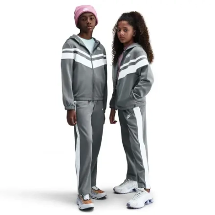 Детский теннисный костюм Nike Kids Sportswear Dri-Fit Hooded - smoke grey/white/white