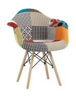 Кресло Eames DSW пэчворк на деревянных ножках