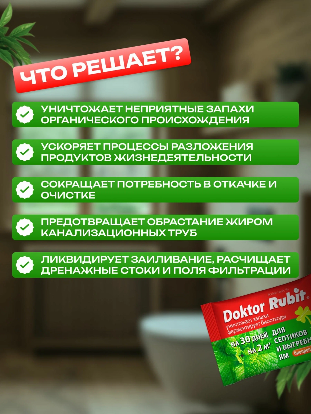 Доктор Рубит для выгребных ям и септиков, 75г