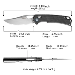 Нож складной SRM 9203-MB Retriever Satin (10Cr15CoMoV, Black Micarta)