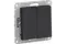Выключатель Systeme Electric ATLASDESIGN 2-клавишный проходной карбон 36222