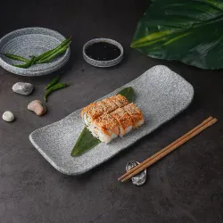 Блюдо прямоугольное 32*12 см h4,2 см с бортами Side Up2 Stone Untouched Taiga P.L. Proff Cuisine [1]