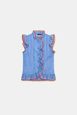 РУБАШКА В ПОЛОСКУ С ВОЛАНАМИ — ZARA