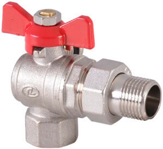 Кран шаровый со сгоном Lavita обжим НР 3/4" бабочка гофротруба 30943