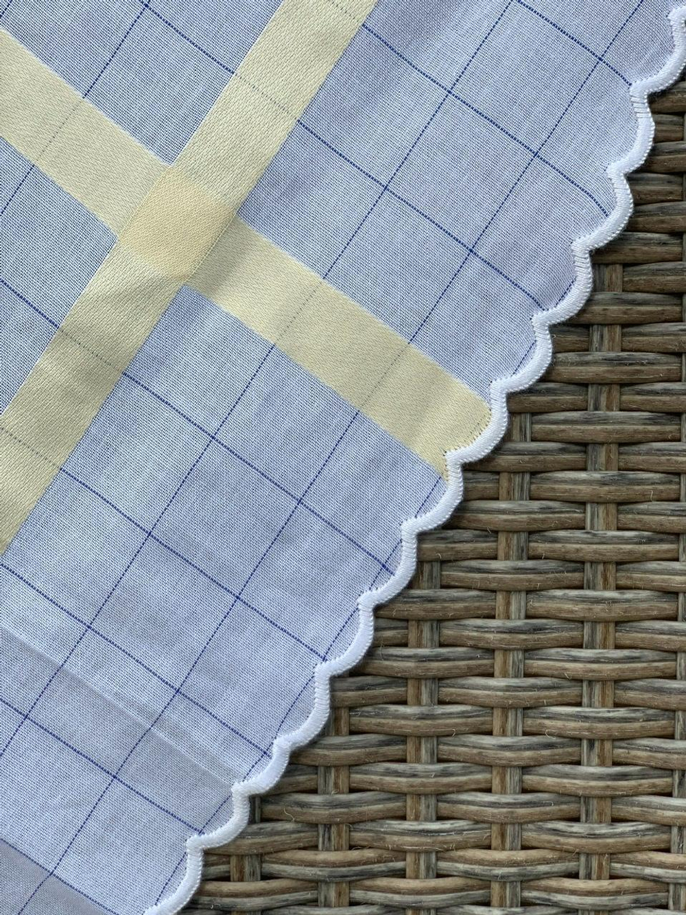 Скатерть 180x270 и 12 салфеток Palombella Rio бело-золотые
