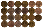 Набор 1 копейка СССР (23 монеты без повторов) 1968, 70-74, 76-91 м,л