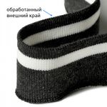 Подвяз (довяз) трикотажный 3.5х80 см, т.серый с белой полосой, 100% п/э, 2 штуки