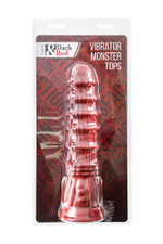 Силиконовый вибратор Monster Tops - 27 см. (Цвет: красный с черным)