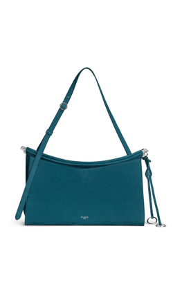 ALAÏA СУМКА LE CLICK POCKET 35 ИЗ НУБУКА, БИРЮЗОВЫЙ