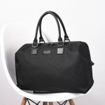 POLO Fabric With Synthetic Leather Shopping Bag Men"s Luggage Bag Travel Bag Men"s Black