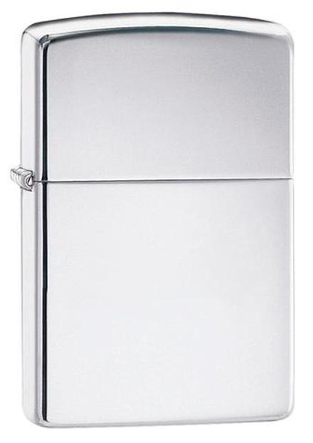 Зажигалка Zippo c покрытием High Polish Chrome, латунь/сталь, серебристая, глянцевая, 36х12x56