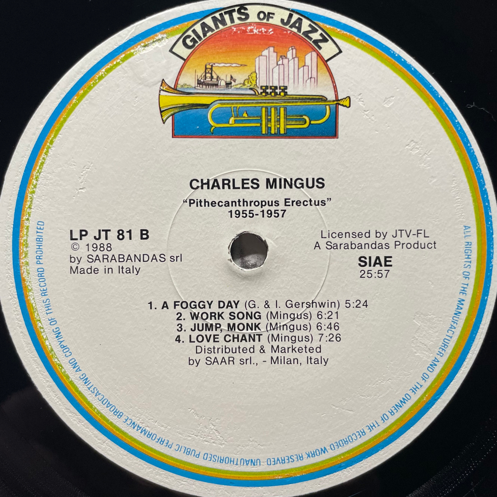 Charles Mingus ‎– "Pithecanthropus Erectus" 1955-1957 (Италия 1988г.)