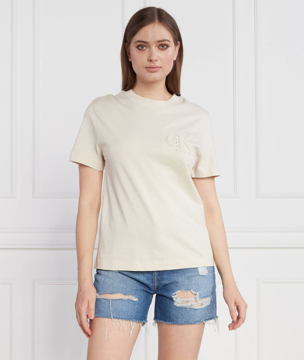 Футболка CHENILLE CALVIN KLEIN JEANS - кремовый(J20J221825)