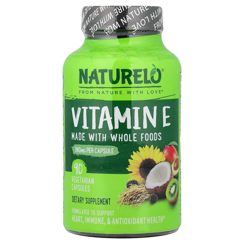 NATURELO, витамин E, 180 мг, 90 вегетарианских капсул