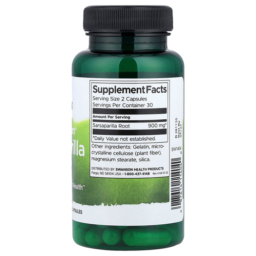 Swanson Vitamins, Full Spectrum®, корень сарсапарели, 450 мг, 60 капсул