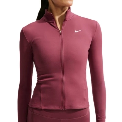 Женская Кофта теннисная Nike One Dri-Fit Full Zip Fitted - pink smoke/white