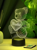 Ночник "Мишка именной Вова" - подарок мальчику