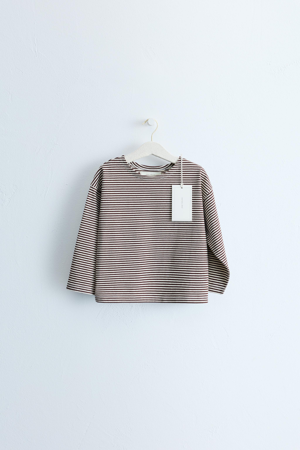 ZARA TIMELESS - ФУТБОЛКА В ПОЛОСКУ, КОРИЧНЕВЫЙ