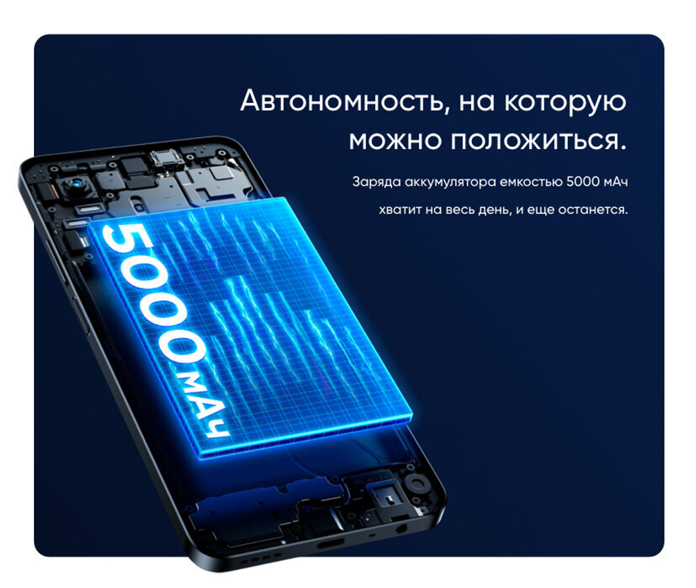 Смартфон realme C55 8/256 ГБ RU, Dual nano SIM, rainy night