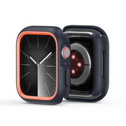 Чехол-бампер для часов Apple Watch 10 размер 46мм, цвет Midnight и Orange от Dux Ducis, серия Bamo Series Case