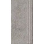 Paradyz Carrizo Grey - Ступень простая структурная с насечками 300x600