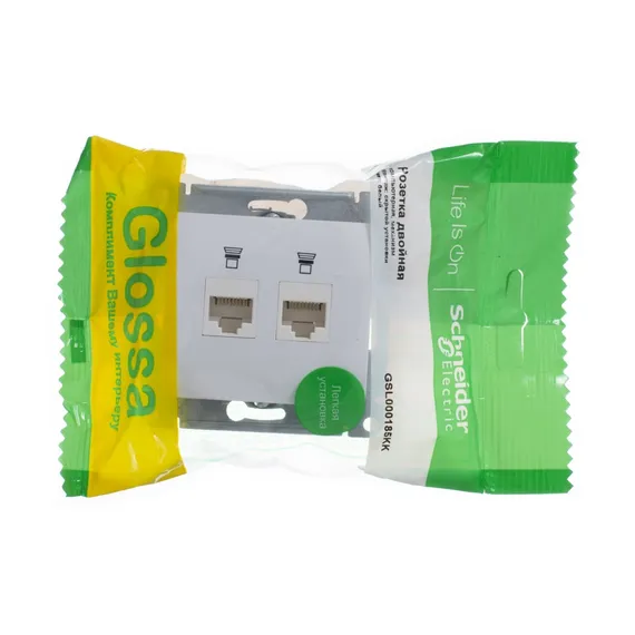 Розетка компьютерная RJ45 + RJ45 Cat 5e Systeme Electric Glossa Белый GSL000185KK